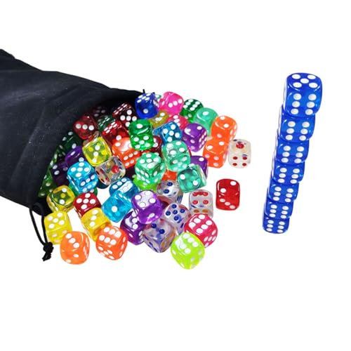 100 Pcs 14mm Sechs Sided Dices Acryl Dices Colored Game Dices Brettspiel Würfel Für Klassenzimmer Und Partyspielversorgung von KAHDGSS