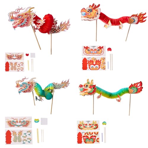 3D Chinese Papierpuppenpuppen Tanz Dragon Assembly Spielzeugset Für Kinder Teenager Erwachsene Interaktive 3D Papier Drachen Puppen Bastel Set von KAHDGSS