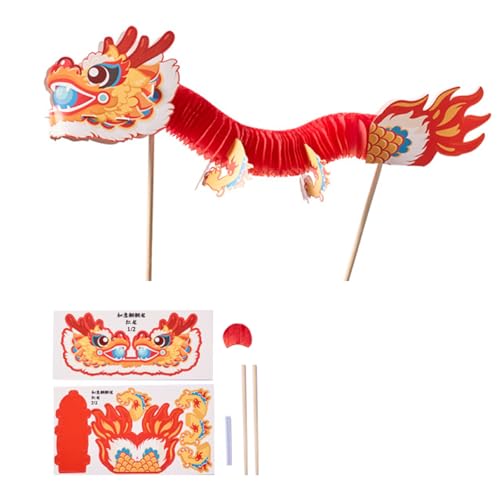 3D Chinese Papierpuppenpuppen Tanz Dragon Assembly Spielzeugset Für Kinder Teenager Erwachsene Interaktive 3D Papier Drachen Puppen Bastel Set von KAHDGSS