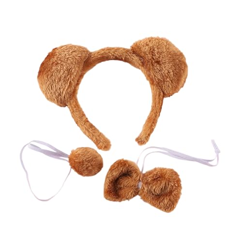Bären-Cosplay-Zubehör, Schwanz, Ohr, Stirnband, Fliege, Halloween-Kostüm für Damen, Kinder, Erwachsene, Weihnachten, Cosplay, Kinder-Kostüm-Zubehör Bären-Cosplay-Zubehör, Schwanz, Ohr, Stirnband, Fliege, Halloween-Kostüm für Damen, Kinder, Erwachsene, Weihnachten, Cosplay, Kinder-Kostüm-Zubehör von KAHDGSS