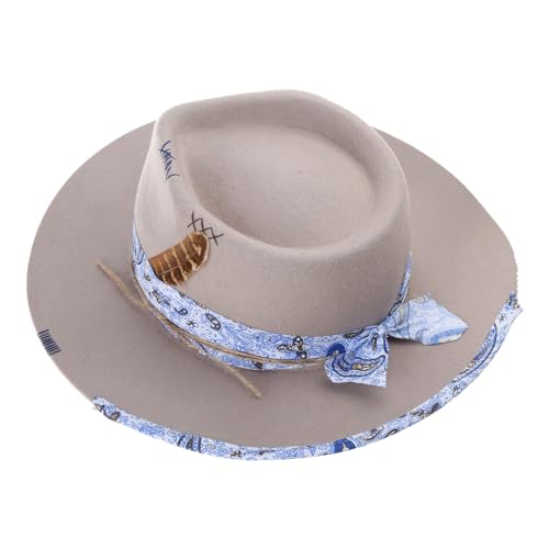 KAHDGSS Eleganter Fedoras Für Frauen Party Rollenspiel Kostüm Cowboy Hippieshat Bühnenaufführungen von KAHDGSS