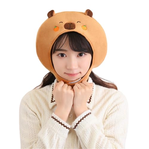 KAHDGSS Erwachsene Teenager Lustige Ausgestopfte Capybara Weihnachtshut Frauen Lady Cartoon Hats Carnivals Weihnachtsfeier Dress Up von KAHDGSS