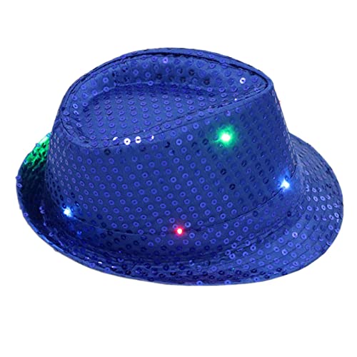 KAHDGSS Fedora-Hut mit Lichtern für Karneval, Motto-Party, Fedora-Hut, Zubehör für Kinder, Blingbling, Show, Tanz von KAHDGSS