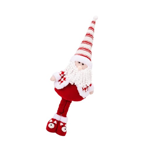 KAHDGSS Festival Gestreifte Mütze Weihnachtsmann Schneemann Hirsch Stehende Plüschpuppen Dehnbar Lange Bein Figur Spielzeug für Weihnachten Home Decor von KAHDGSS