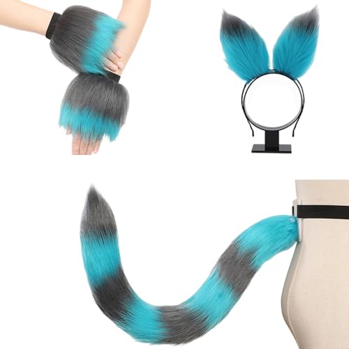 KAHDGSS Halloween Animal Kostüm Set Pelry Ohr Stirnband Pelzige Schwanz Und Handgelenksmanschetten Für Frauen Maskerade Weihnacht Cosplay KAHDGSS Halloween Animal Kostüm Set Pelry Ohr Stirnband Pelzige Schwanz Und Handgelenksmanschetten Für Frauen Maskerade Weihnacht Cosplay von KAHDGSS