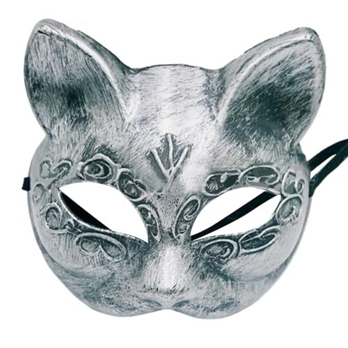 KAHDGSS Halloween Cats Cosplay Maske Masquerade Cats Gesicht Maske Animal Cosplay Für Frauen Mann Maskerade Halloween Cosplay von KAHDGSS