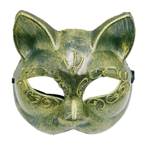 KAHDGSS Halloween Cats Cosplay Maske Masquerade Cats Gesicht Maske Animal Cosplay Für Frauen Mann Maskerade Halloween Cosplay von KAHDGSS