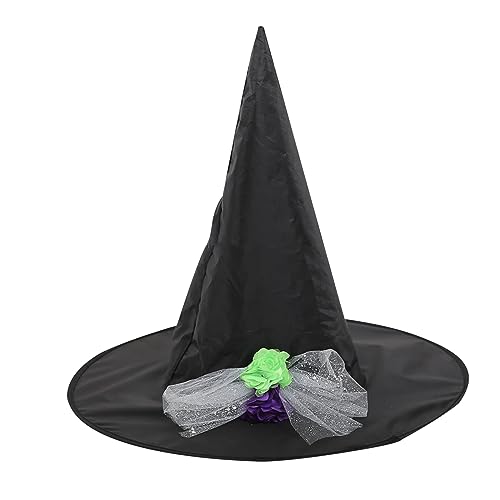 KAHDGSS Halloween Hexe Zauberer Hut Karneval Party Kopfbedeckung mit Garn/Blume Teufel Cosplay Requisiten für Kinder Mädchen Jungen von KAHDGSS