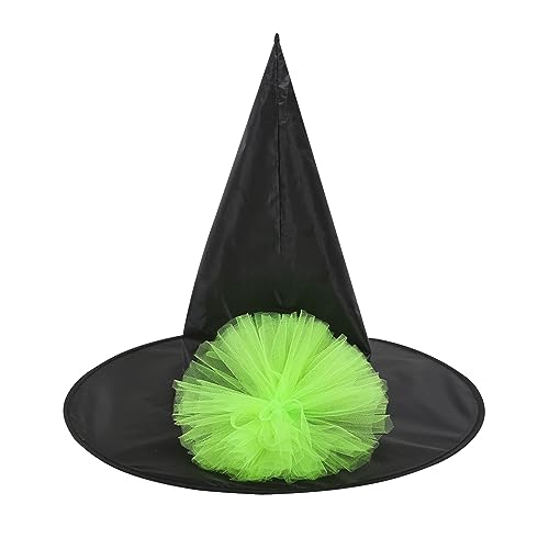 KAHDGSS Halloween Hexe Zauberer Hut Karneval Party Kopfbedeckung mit Garn/Blume Teufel Cosplay Requisiten für Kinder Mädchen Jungen von KAHDGSS