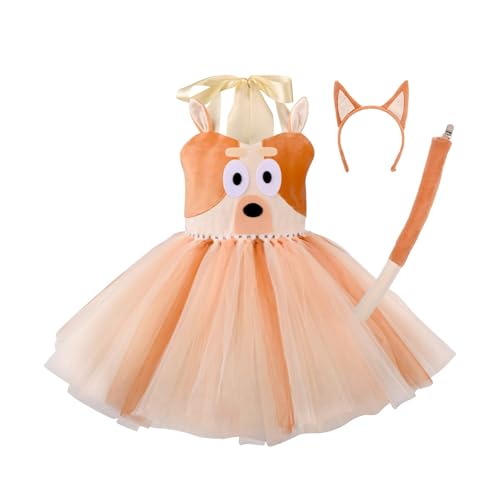 KAHDGSS Kinderhundkostümzubehör Beinhaltet Kleidungsstirnband Schwanzkostüm Für Mädchen Geburtstag Weihnachten Halloween Dress Up von KAHDGSS