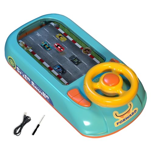 KAHDGSS Musikalische Lenkerräder Spielzeugfahrer Simulator Interaktive Rennwagen Spielzeug Kleinkind Fahrspiel Geschenk Für Jungen Und Mädchen von KAHDGSS