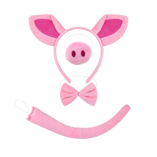 KAHDGSS Piggy Tail Kostüm Mit Piggy Nasenstirnbandhandschuh Rock Und Bowtie Halloween Piggy Kostüm Für Kid Boy Girl Halloween von KAHDGSS