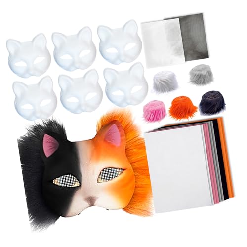 KAHDGSS Rohlinge Katzen für Frauen Mann Maskerade Halloween Cosplay handgemalte Katzen Tiersets von KAHDGSS