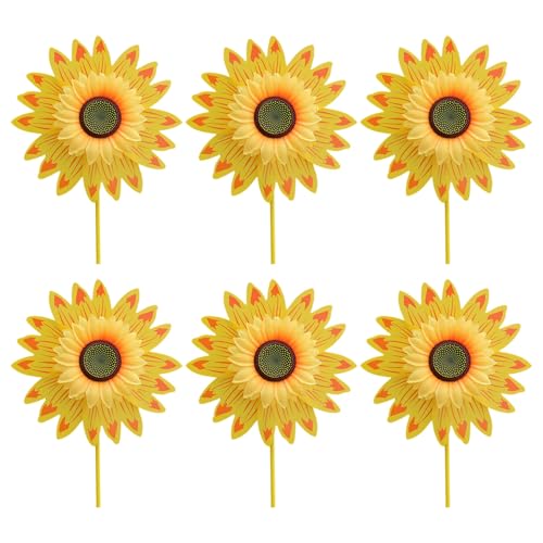 KAHDGSS Sonnenblume Windmühlen Vogelschutzmittel Pinwheel Hochzeit Rasene Dekoration Handspielzeug Balkon Garten Terrasse 6pcs Blumenwindmühle KAHDGSS Sonnenblume Windmühlen Vogelschutzmittel Pinwheel Hochzeit Rasene Dekoration Handspielzeug Balkon Garten Terrasse 6pcs Blumenwindmühle von KAHDGSS