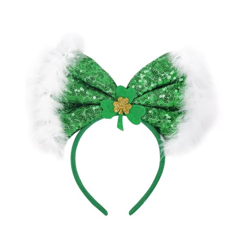 KAHDGSS Stirnband Für Festival Themen Ganzalter Glitzernde Stirnband Shamrock Hairband Für Die Irische Nationalfeiertagsfeier von KAHDGSS