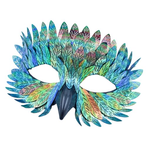 KAHDGSS Vogelschnabel Gefiederte Maske Masquerade Maske Halbgesichts Maske Halloween Kostümmaske Rollenspielmaske Tiermaske Für Party von KAHDGSS