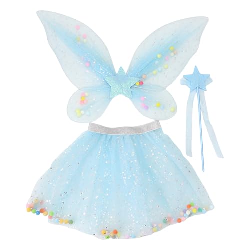 Schmetterlingskostüme für Kinder, Mädchen, Prinzessinnen, Feenflügel, Tutus, Stern, 1/3 Stück, Halloween-Cosplays, Party-Requisiten von KAHDGSS