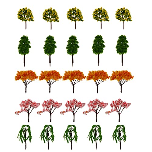 KAILIKETIY 25st Mikro-landschaftsverzierung Kunstrasenpflanze Basen Solar- Baum Modelleisenbahn Landschaft Anlage Gras Messgerät Modellbausätze Miniaturbäume Künstlich Plastikblume von KAILIKETIY