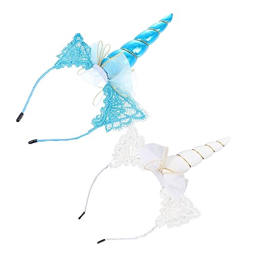 KAILIKETIY 2St einhorn stirnband Kopfbedeckung Kostüm Einhorn Umhang Einhorn-Horn-Stirnband Haarband halloween haarreif halloween headband haarschmuck Party-Kopfschmuck zarte Haarreifen Stoff von KAILIKETIY