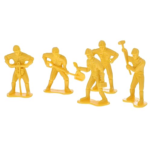 KAILIKETIY 45pcs Mikro-landschaftsverzierung Stehende Kleine Leute Mit Werkzeug Ingenieur-männer-Modell Arbeiterfiguren Technische Puppe Kinderspielzeug-modellbausatz Plastik Yellow von KAILIKETIY