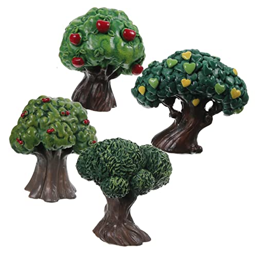 KAILIKETIY 4pcs Mikrolandschaft Mini Baumhandwerk Mini Garten Ornament Grüne Baummodell Für Mini-Garten von KAILIKETIY