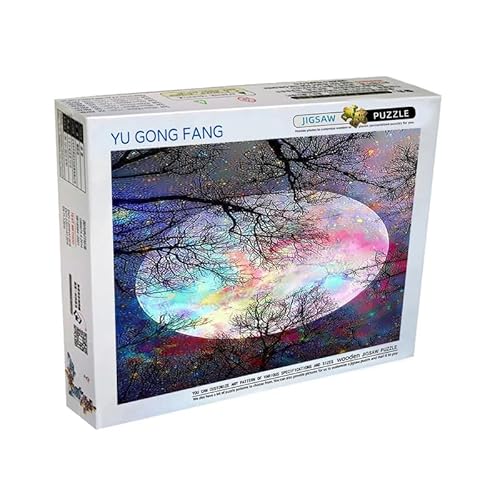 Bunte Mond Kunst-Klassische Puzzle 1000 Stück Erwachsene Holz Puzzle 3D Puzzle Hause Dekoration von KAIXIUPuzzle