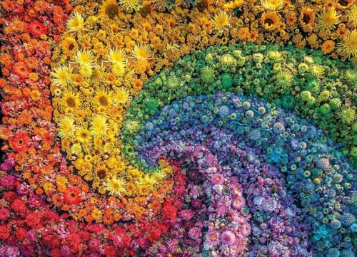 Gemalte Blumen - 1000-Teiliges Puzzle, Heimdeko, Wohnzimmer-Requisiten, Puzzles Für Positives Denken, Party-Unterhaltung von KAIXIUPuzzle