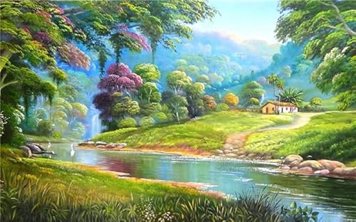 Grass River Wasserfall - 3000-Teiliges Puzzle, Wunderschönes Illustrations-Puzzle, Großes Puzzle-Dekompressionsspielzeug, Geeignet Für Puzzleliebhaber Mit Familie Und Freunden von KAIXIUPuzzle