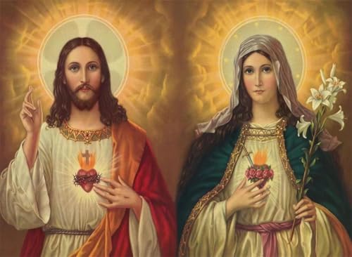 Jesus Christus Und Die Jungfrau Maria - 300-Teiliges Puzzle, Wunderschön Illustriertes Puzzle, Kunstpuzzle, Familienspielpuzzle, Geeignet Für Die Schule Und Familienspaßpuzzle von KAIXIUPuzzle