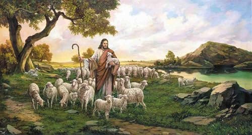 Jesus Hirte - 3000-Teiliges Puzzle, Wunderschönes Illustrations-Puzzle, Passgenaues Puzzle, Dekorative Wandkunst, Lustiges Puzzle, Kreatives Festival von KAIXIUPuzzle