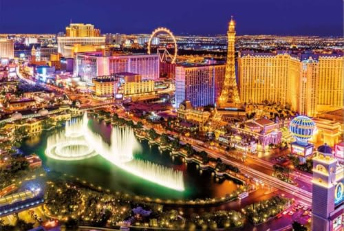 Las Vegas Strip-Classic Puzzle 1000 Teile Holzpuzzle Für Erwachsene 3D Puzzle Heimdekoration von KAIXIUPuzzle