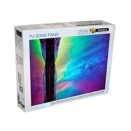 Natürliche Landschaft Aurora - 1000-Teiliges Klassisches Holzpuzzle Für Erwachsene Zum Selbermachen, Anspruchsvolles Familienunterhaltungsspielzeug von KAIXIUPuzzle