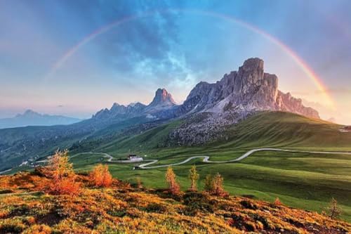 Naturlandschaft, Berg, Regenbogen – 1000-Teiliges Puzzle Für Erwachsene, Geistiges Holzpuzzle, Stressabbauspiel Für Teenager Und Familien von KAIXIUPuzzle