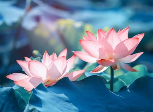 Pink Lotus - 300-Teiliges Puzzle, Puzzle Für Positives Denken, Partyunterhaltung, Interaktives Spaßpuzzle Für Die Ganze Familie, Unterhaltungsspielzeug Für Erwachsene von KAIXIUPuzzle