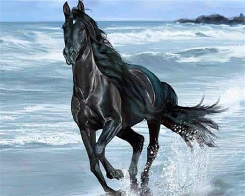 Running Black Horse - 4000-Teiliges Puzzle, Wunderschön Illustriertes Puzzle, Großes Puzzle-Dekompressionsspielzeug, Geeignet Für Puzzleliebhaber Mit Familie Und Freunden von KAIXIUPuzzle