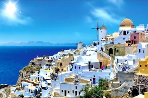 Santorini Island In Griechenland - 300-Teiliges Puzzle, Heimdekoration, Wohnzimmer-Requisiten, Puzzle Für Positives Denken, Party-Unterhaltung von KAIXIUPuzzle