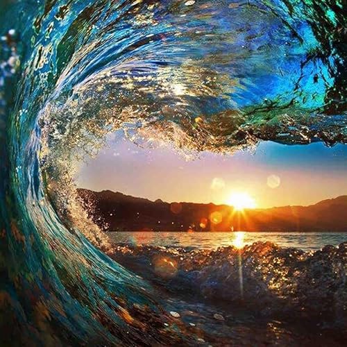 Sea Wave Sunset - 300-Teiliges Puzzle, Wunderschön Illustriertes Puzzle, Kunstpuzzle, Dekoration Für Das Zuhause, Das Büro, Das Befriedigendste Desktop-Spiel Und Geschenk von KAIXIUPuzzle