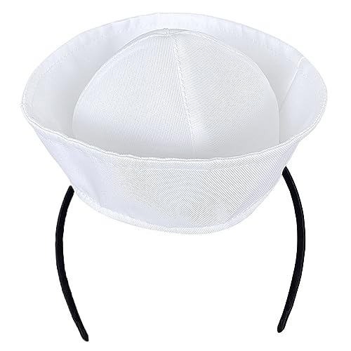 KAKASEA Captain Hat White Captain Headband Costume Hat Adults Cosplay Costume Captain Hats von KAKASEA