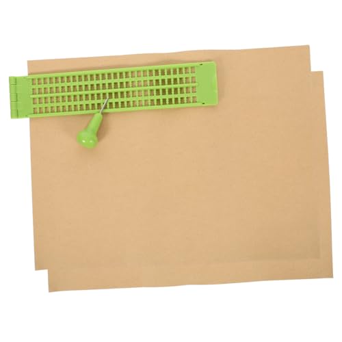 KALLORY 1 Satz Braille-tafel Braille-Stift Lieferungen Für Blinde Menschen Blindenschrifttafel Für Blinde Braille-schreibtafel Blindenschrift-schiefertafel-Set Light Green Plastik von KALLORY