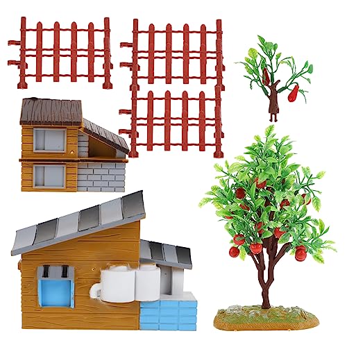 KALLORY 13St Simulierter Hauszaun Baum Farmszenenmodell Aufkleber Mini-Hausfiguren Zaunmodell für kinderspielzeug Simulationsspielzeug Verzierung der Hausszene PVC von KALLORY