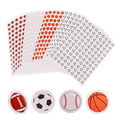 KALLORY 20 Blatt Aufkleber Zum Thema Sportbälle Aufkleber Zum Thema Sport Basketball Fußball Baseball Fußball Rugby Aufkleber Sportzubehör Zum Basteln Sport Party Gastgeschenk Laptop von KALLORY