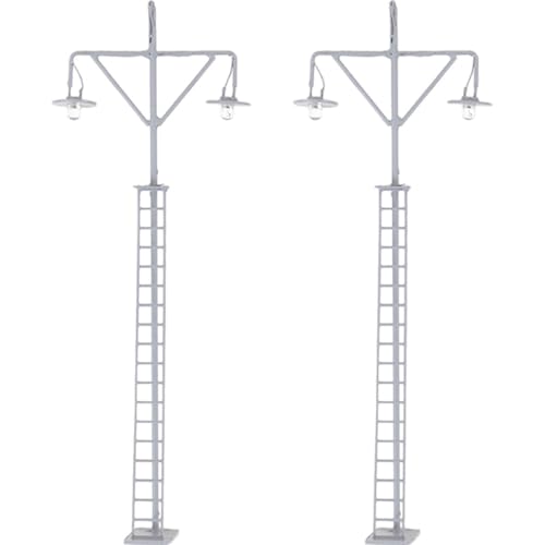KALLORY 2st Modell Gartenleuchte Landschaftslichtornamente Spielzeugeisenbahn Eisenbahnlampendekor Modell-ampel Zugmodell Terrain Maßstabsgetreue Züge Auto Edelstahl Plus Abs von KALLORY