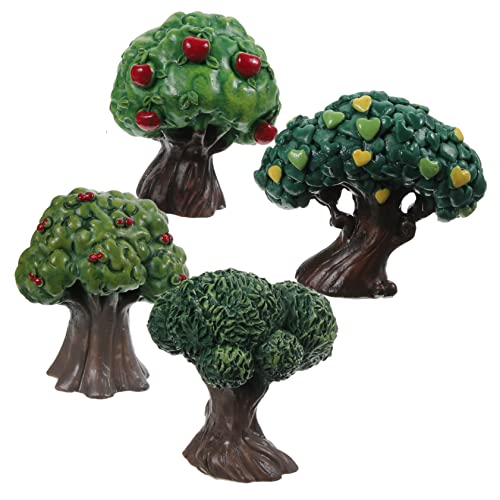 KALLORY 4 Stück Simulation Apfelbaum Tischdekoration Miniaturdekoration Mini-Sandtisch-Modell Miniaturbäume Artificial Tree inneneinrichtung Miniaturbaum Miniatur-Dioramenbaum Harz Green von KALLORY