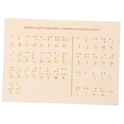 KALLORY Blinde Menschen Essential Holz Lerntafel Braille Buchstaben Zahlen Lehrtafeln von KALLORY