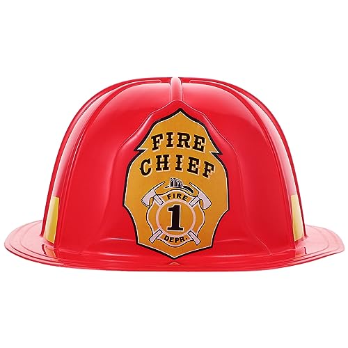 KALLORY Schutzhelm aus Kunststoff Feuerwehrmann-Uniform-Hut Geschenke für kleine Geschenke das Geschenk Feuerwehrmann Helm Cosplay Prop Partybevorzugung Erwachsener schmücken Ausrüstung von KALLORY