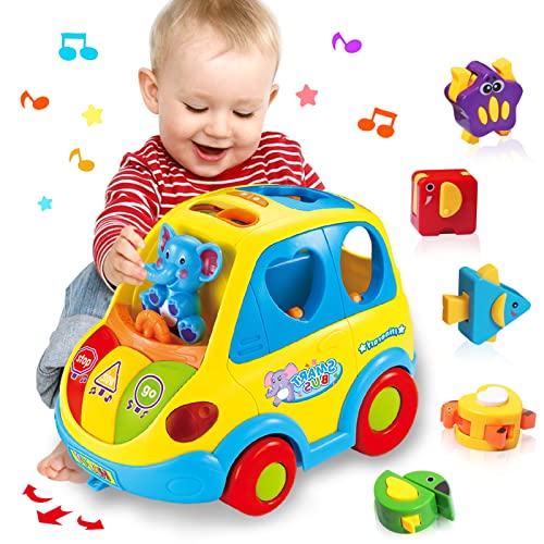 KALOISYHE Baby Spielzeug ab 1 Jahr Mädchen Junge Form Sortieren Bus Baby Spielzeug ab 6 9 12 18 Monate Kinderspielzeug ab 1 2 3 Jahre Baby Spielzeug Geschenk Tiergeräusche/Musik Auto für Kleinkind von KALOISYHE