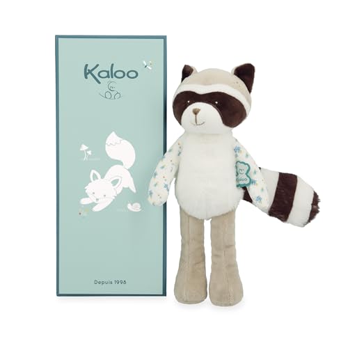 KALOO - Fripons - Gaston Waschbärpuppe - Babyplüsch und Schmusetuch - Ideal zur Geburt - Grau - 25 cm - Ab der Geburt - K205002 von KALOO