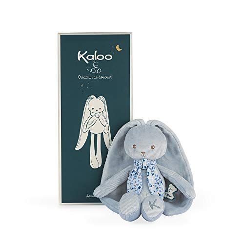 KALOO - Lapinoo - Pantin Lapin - Baby Plüsch Jersey und Strick - 25 cm - Farbe Blau - Sehr weiches Material - Geschenkbox - Ab Geburt, K969939 von KALOO