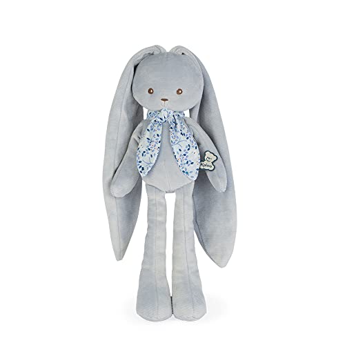 KALOO - Lapinoo - Pantin Lapin - Baby Plüsch aus Cord - 35 cm - Farbe Blau - Sehr weiches Material - Geschenkbox - ab Geburt, K972200 von KALOO