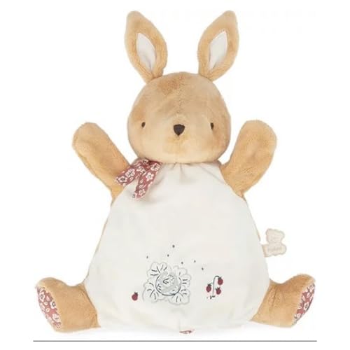 KALOO - Petites Chansons K210005 Kuscheltier, Handpuppe, Hase, Zimt, Plüsch, Handpuppe, 24 cm, Braun von KALOO